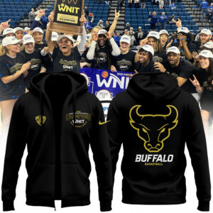 Buffalo Women's Basketball WNIT Champions Zip Hoodie black2 limited edition.