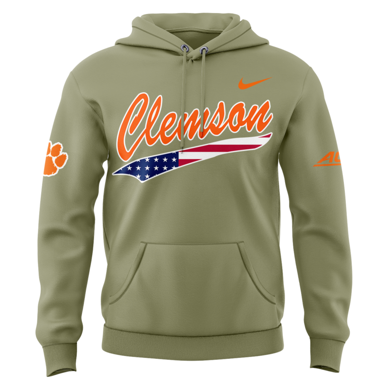 Limited Edition Clemson Baseball Military Appreciation Hoodie 2025 - Image 2