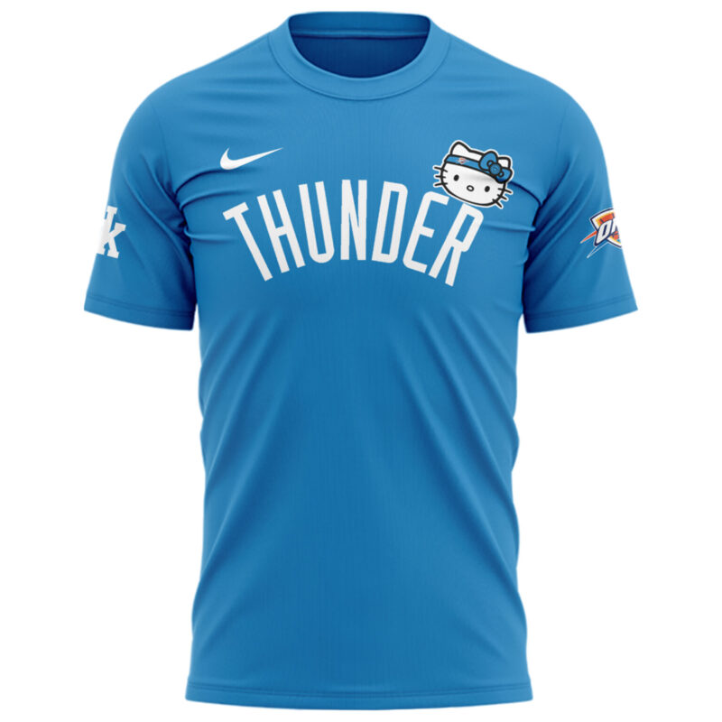 Limited Edition Oklahoma City Thunder x Hello Kitty Tshirt 2024 - Image 2