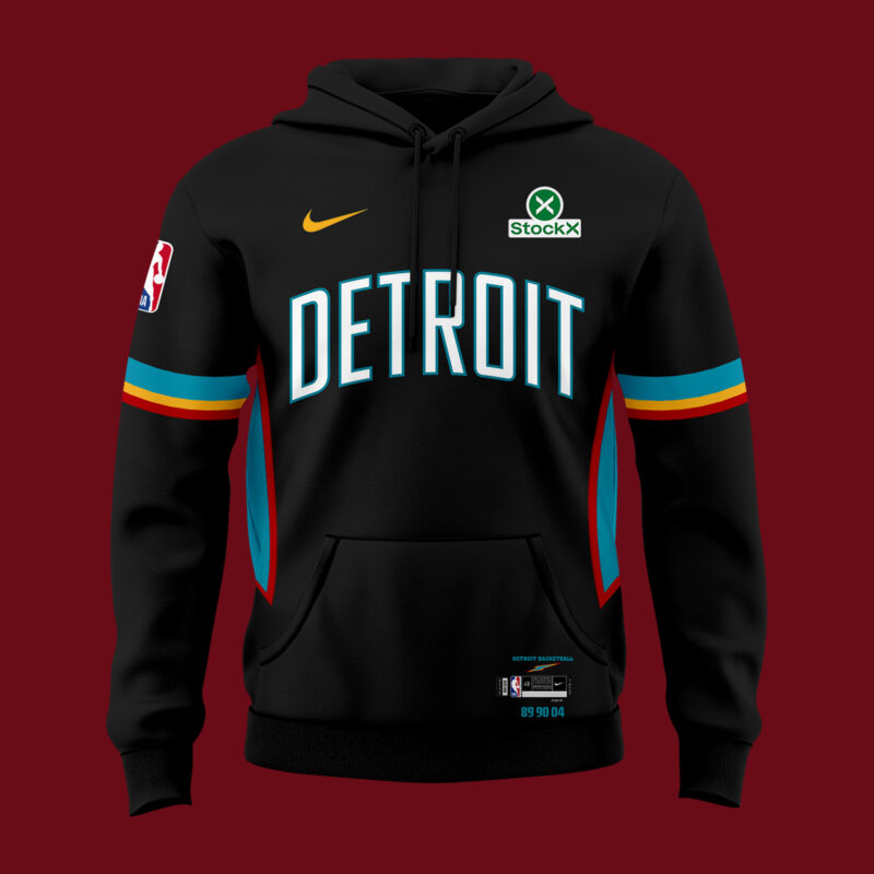 DETROIT PISTONS NEW EDITION HOODIE BLACK 2025-26 LIMITED EDITION. - Image 2