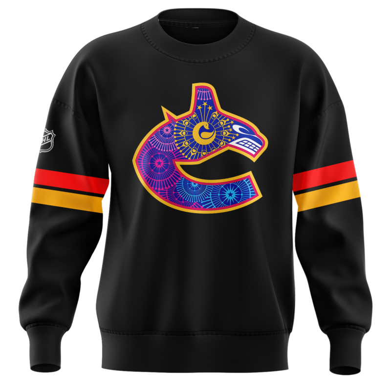 Limited Edition Vancouver Canucks Happy Vaisakhi Black Sweat 2025 - Image 2