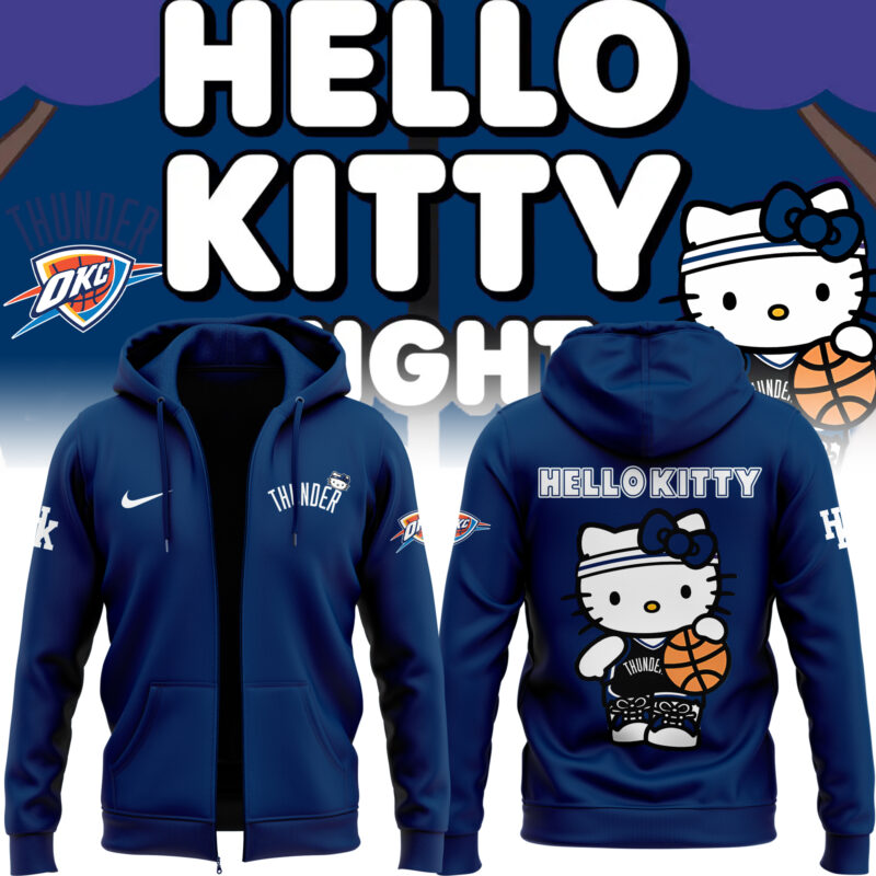 Limited Edition Oklahoma City Thunder x Hello Kitty Zip Hoodie 2024