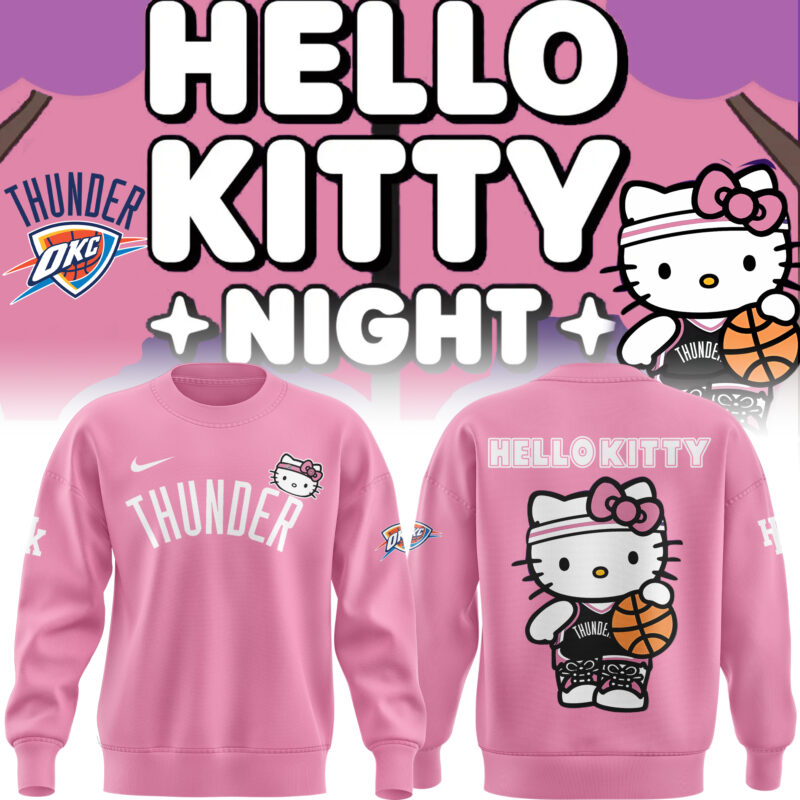 Limited Edition Oklahoma City Thunder x Hello Kitty Pink Sweatshirt 2024