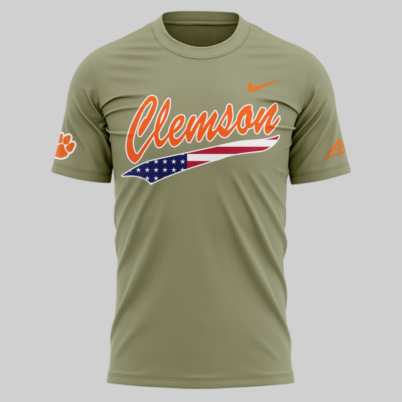 Limited Edition Clemson Baseball Military Appreciation Tshirt 2025 - Image 2