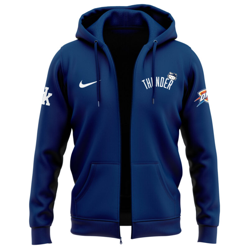 Limited Edition Oklahoma City Thunder x Hello Kitty Zip Hoodie 2024 - Image 2