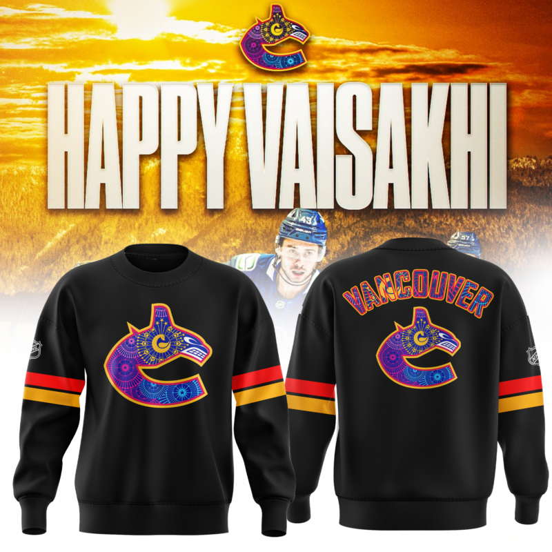 Limited Edition Vancouver Canucks Happy Vaisakhi Black Sweat 2025