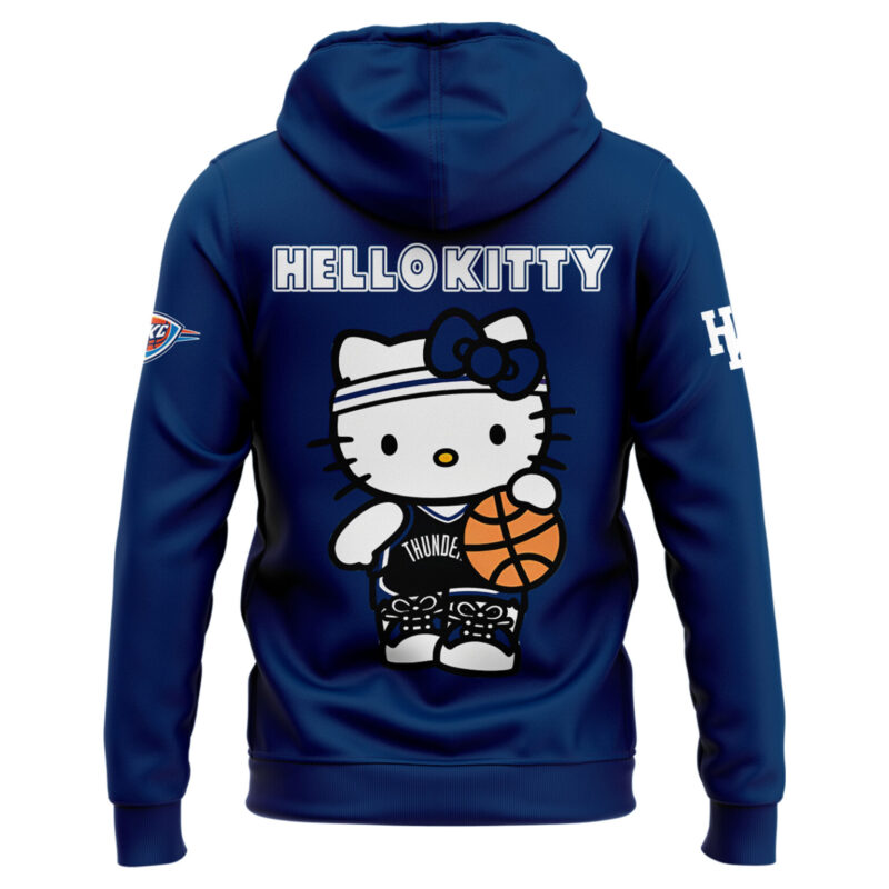 Limited Edition Oklahoma City Thunder x Hello Kitty Zip Hoodie 2024 - Image 3