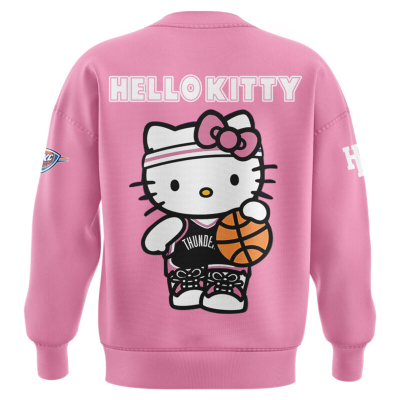 Limited Edition Oklahoma City Thunder x Hello Kitty Pink Sweatshirt 2024 - Image 3
