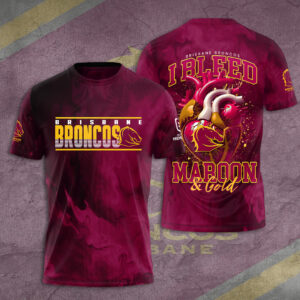 Brisbane Broncos 3D Apparel Tshirt