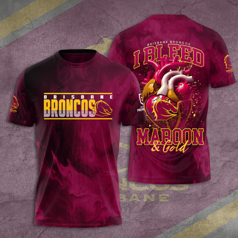 Brisbane Broncos 3D Apparel Tshirt