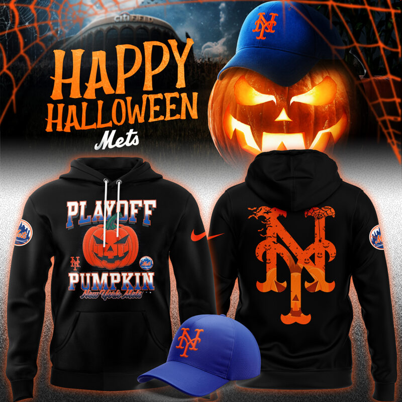 New York Mets 2024 MLB Postseason Playoff Pumpkin Halloween
