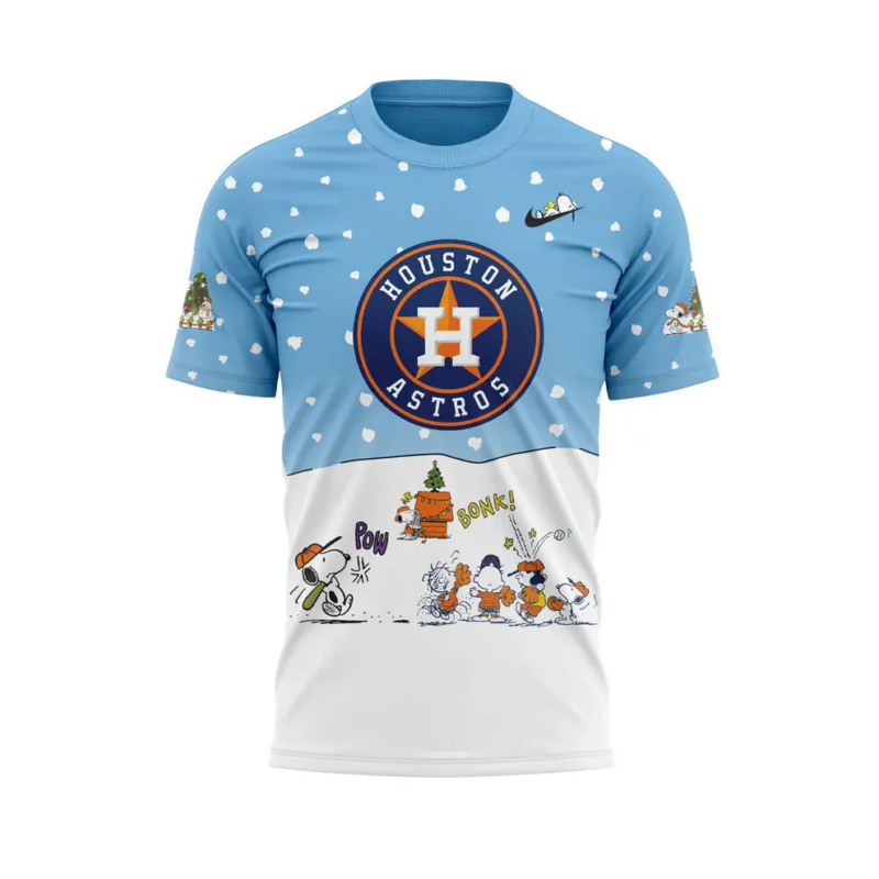 Houston Astros 75th Anniversary of Peanuts tshirt 2025 - Image 2