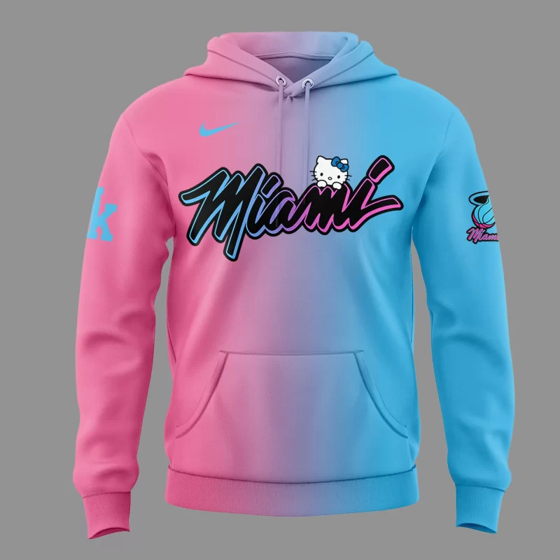 Special New Miami HEAT x Hello Kitty Hoodie 2025 - Image 2