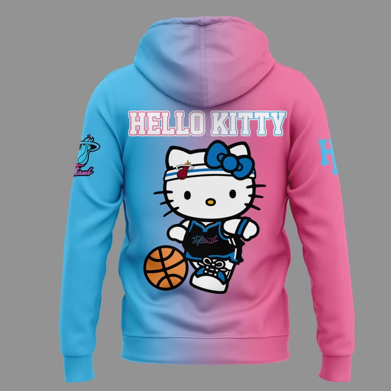 Special New Miami HEAT x Hello Kitty Hoodie 2025 - Image 3