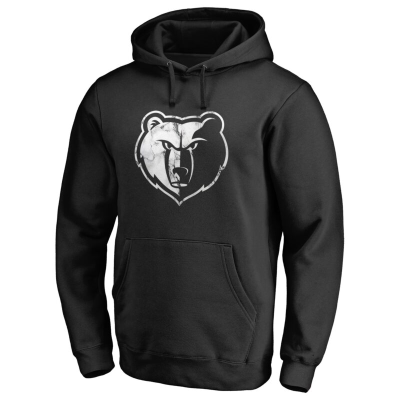 Memphis Grizzlies Marble Logo Pullover Hoodie - Black - Image 2