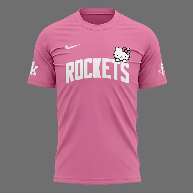 Special New Houston Rockets x Hello Kitty  Tee 2025 - Image 2