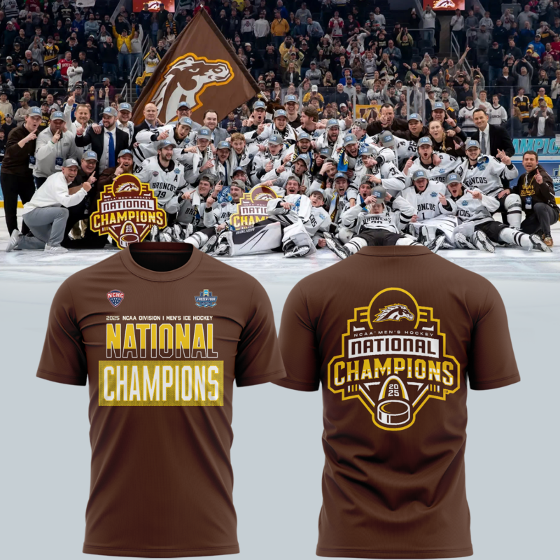 Western Michigan University Broncos Hockey Team 2025 National Champion T shirt