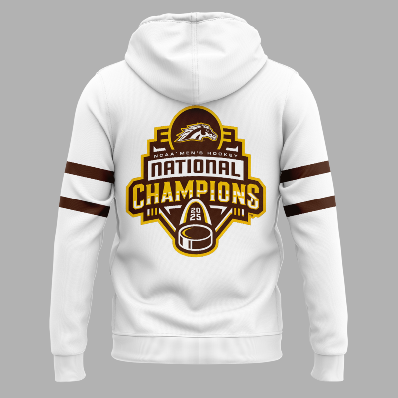 Western Michigan University Broncos Hockey Team 2025 National Champion Hoodie - Image 3